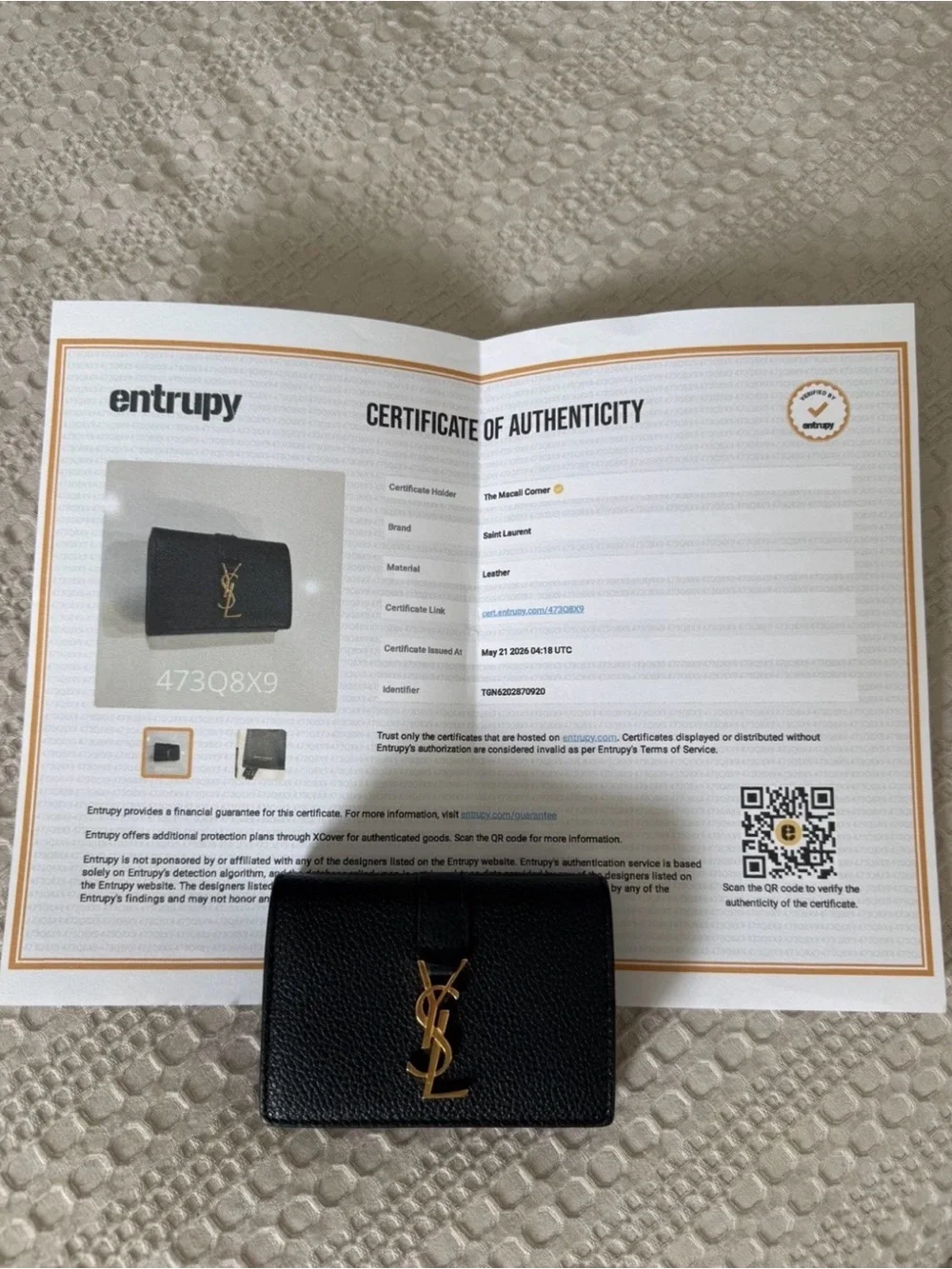 ✅AUTH✅NEW YSL BLACK WALLET